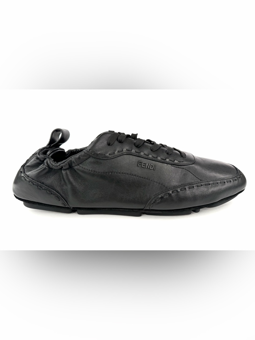 Fendi Fit Elasticated Leather Low Top Flat Men Sneakers UK 11 - US 12 - EU 45
